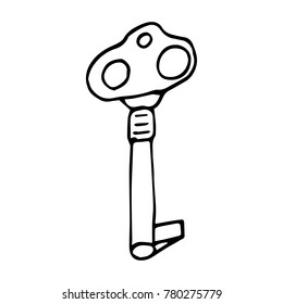 Key vector illustration. Doodle style. Design, print, decor, textile, paper