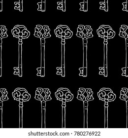 Key vector illustration. Doodle style. Design, print, decor, textile, paper