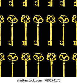 Key vector illustration. Doodle style. Design, print, decor, textile, paper