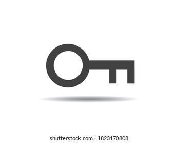 Icono de ilustración de vector clave en blanco