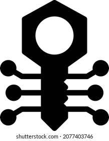 key vector illustration isolated on a transparent background . glyph vector icons for concept or web graphics.