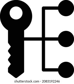 key vector illustration isolated on a transparent background . glyph vector icons for concept or web graphics.