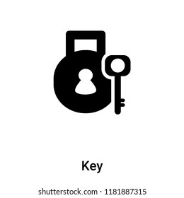 Key icon  vector isolated on white background, logo concept of Key  sign on transparent background, filled black symbol
