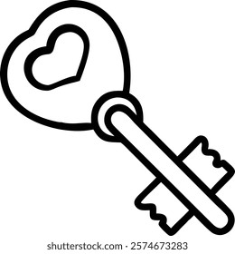 Key vector line art design illustration with white background