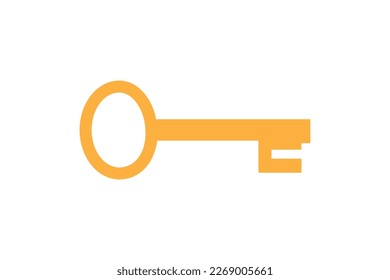 Key vector, lock element in trendy flat design. Icon in trendy flat style isolated on background. Key icon page symbol for your web site design Key icon logo, app, UI. Key icon illustration, EPS10.