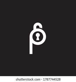  Key Vector Logo Letter P. P Safety and Security Letter Design Vector , letter p key logo 