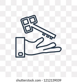 Key vector outline icon isolated on transparent background, high quality linear Key transparency concept can be used web and mobile