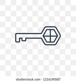 Key vector outline icon isolated on transparent background, high quality linear Key transparency concept can be used web and mobile