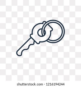 Key vector outline icon isolated on transparent background, high quality linear Key transparency concept can be used web and mobile