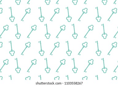 Key vector pattern.  Blue key pattern. 