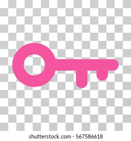 Key vector pictogram. Illustration style is flat iconic pink symbol on a transparent background.