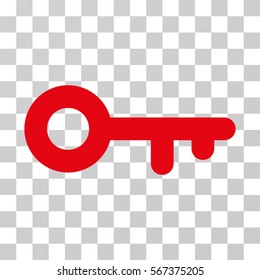 Key vector pictograph. Illustration style is flat iconic red symbol on a transparent background.