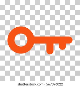 Key vector pictograph. Illustration style is flat iconic orange symbol on a transparent background.