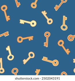 Key Vector Seamless Pattern illustration for Print, Wallpaper, Decoration.