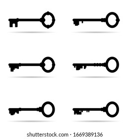 Key Vector Six Icon In Old Version On White Background