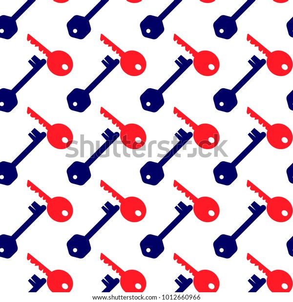 key vector symbol seamless pattern. wallpaper of\
keys. blue and red keys