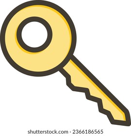 Key Vector Thick Line Filled Colors Icon For Personal And Commercial Use.
