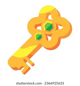 key video game with gems isolated icon