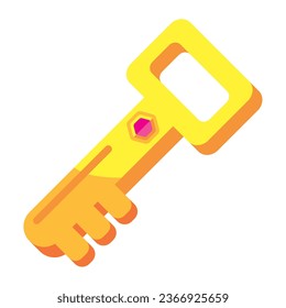 key video game golden isolated icon