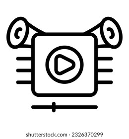 Key video icon outline vector. Kol leader. Social media