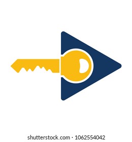 Key Video Logo Icon Design
