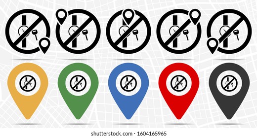 key watch icon in location set. Simple glyph, flat illustration element of universal theme icons