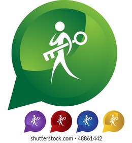 Key web button isolated on a background.