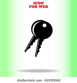 Key web icon. Black illustration on white background