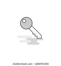 Key Web Icon. Flat Line Filled Gray Icon Vector