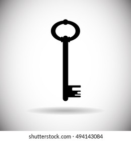 Key Web Icon Safety Concept Flat Vector Illustration