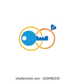 Key Wedding Logo Icon Design