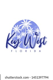 Key West Florida Paradise Sunset Palm Tree Vacations Apparel