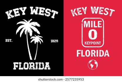 Key West Florida Typography tshirt design