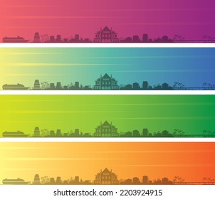 Key West Multiple Color Gradient Skyline Banner