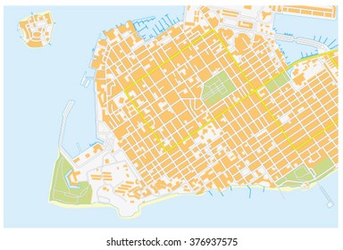 Key West Road Map Florida United Stock Vector (Royalty Free) 376937575 ...