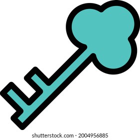 key with white background . locked,secured and protection.colour line icon.
