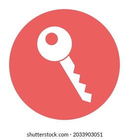 Key white glyph with color background vector icon which can easily modify or edit 