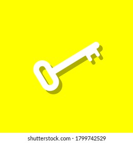 key white icon with shadow