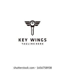 tecla con las alas logotipo icono de diseño vector