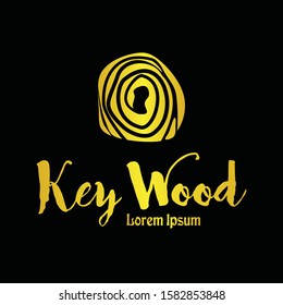 key wood, wood logo design vector inspiration