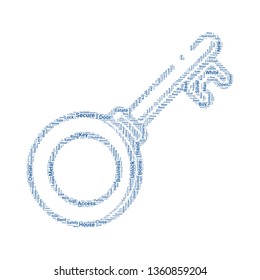 key word cloud. tag cloud about key.