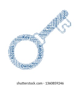 key word cloud. tag cloud about key.