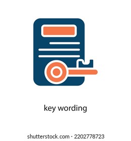 key wording Solid Vector Icon Design illustration on White background. EPS 10 File