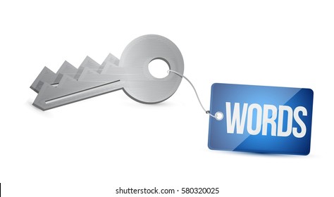 key words. key concept illustration design over a white background