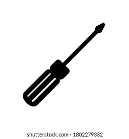 símbolo de taller clave icono de línea negra plana, Ilustración vectorial