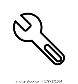 key workshop symbol line icon, Vector Illustration