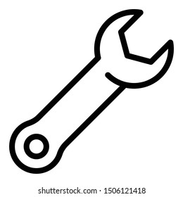 Key wrench icon. Outline key wrench vector icon for web design isolated on white background