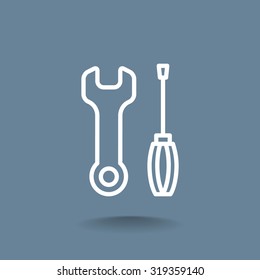 Key, wrench screwdriver icon