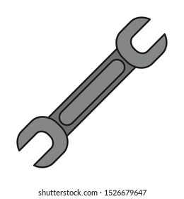 key wrench tool mechanic icon vector illustration design