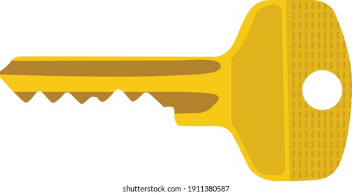 Key yellow, illustration, vector on a white background.